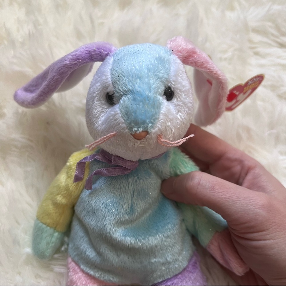 TY Beanie Babies “Dippy” Multicolor Rabbit Plush - Picture 7 of 7
